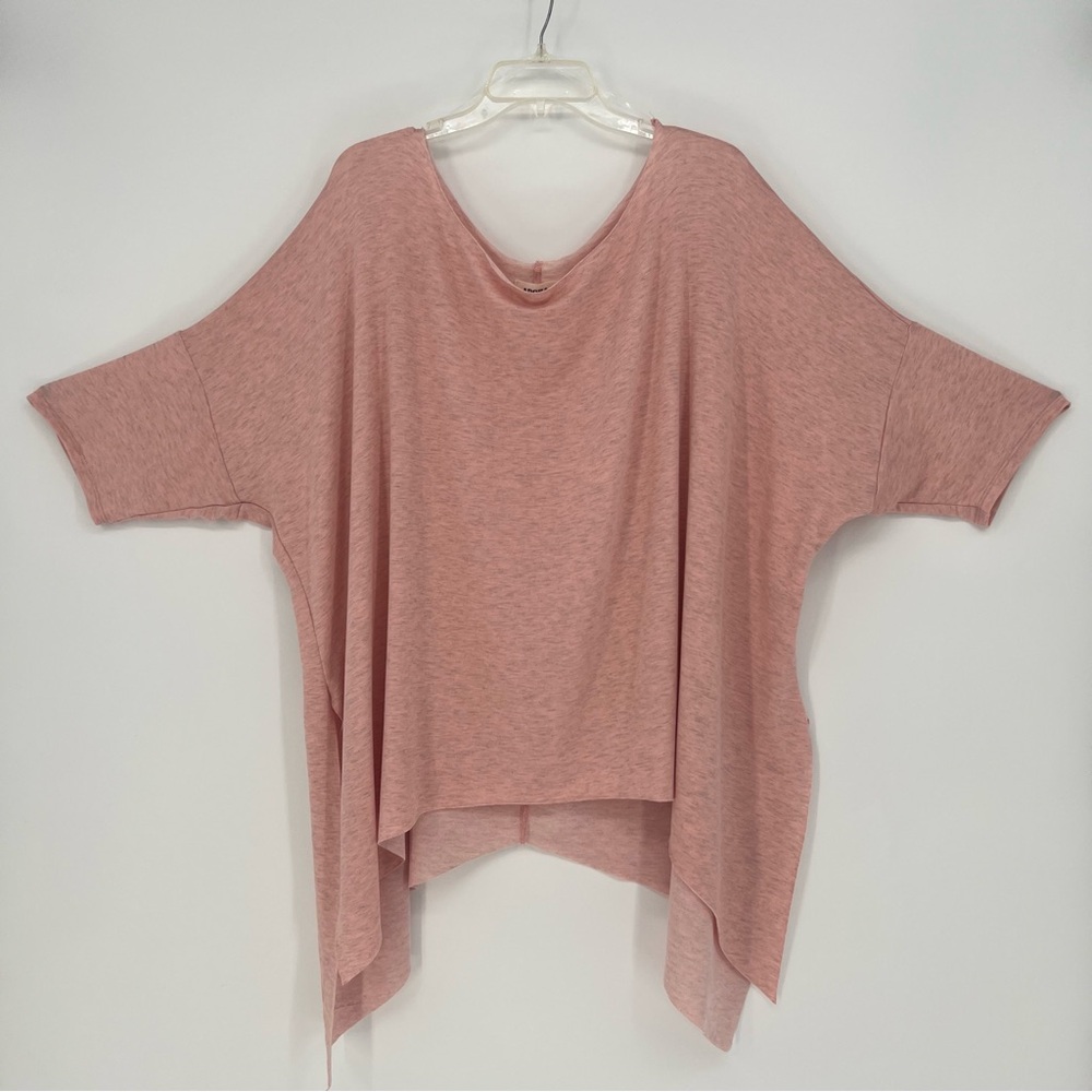 Adora Womens Top Plus Size Dolman Sleeve Handkerchief Hem Soft Stretch Pink NWOT